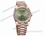 Fake Rolex Day-Date 60th Anniversary Watch Olive Green Dial Everose Gold 40MM